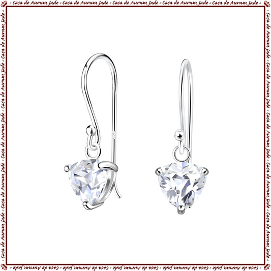 Trillion Cubic Zirconia Silver Earrings